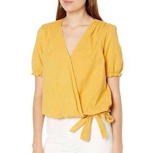 Lucky Brand Yellow Wrap Top